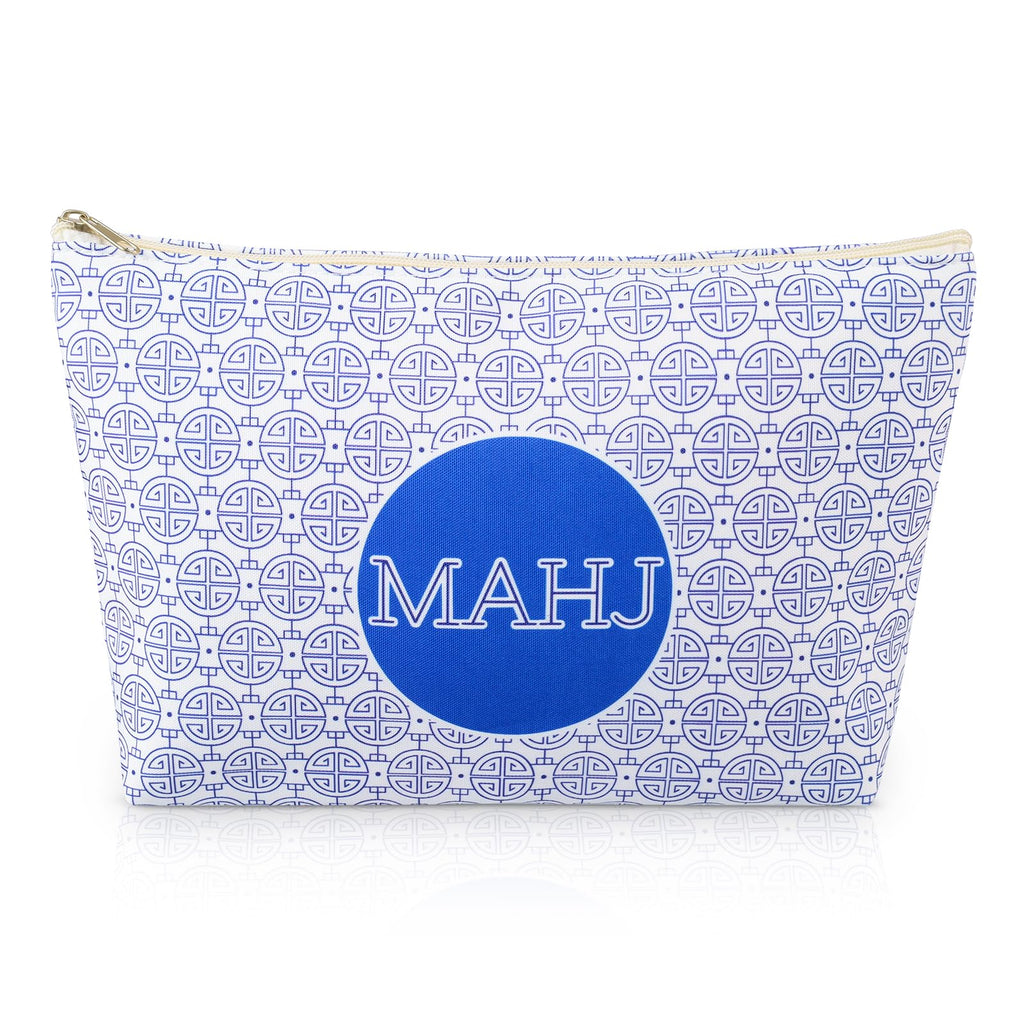 Colorato Mahjong Tiles Bag with Zipper – Blue, Fits 1.2" (30mm) American Mahjong Tiles, Portable Storage Case