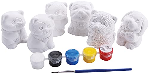 Colorbok Plaster Figurines for Painting - Cats & Dogs, 2.5 x 4.5 x 6 In.