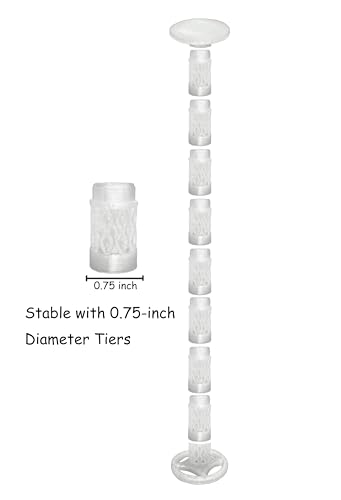 Combat Risers for Flying Miniatures – Lixusia Crystal White Flight Stands with 8 Adjustable Tiers