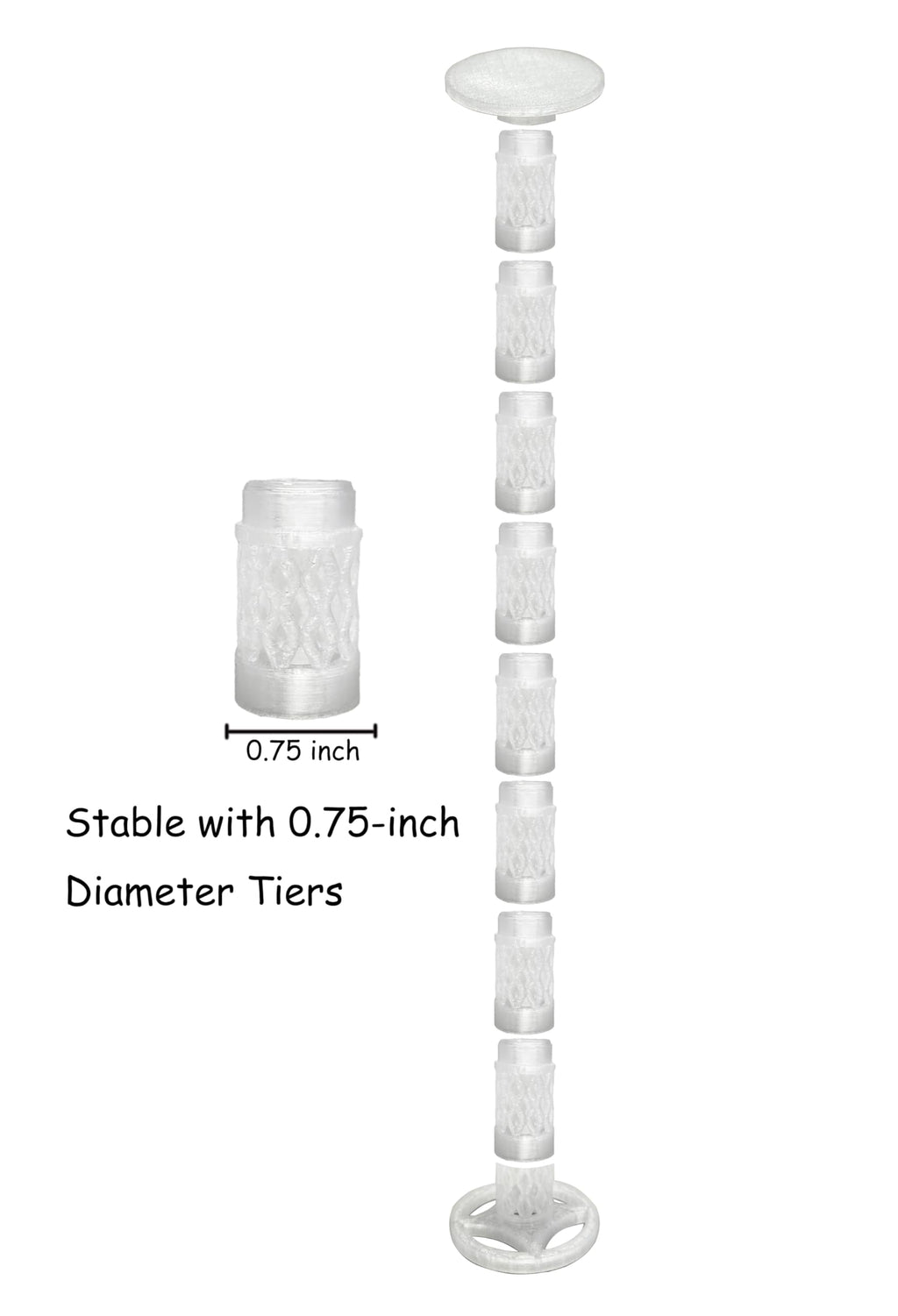 Combat Risers for Flying Miniatures – Lixusia Crystal White Flight Stands with 8 Adjustable Tiers