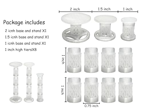 Combat Risers for Flying Miniatures – Lixusia Crystal White Flight Stands with 8 Adjustable Tiers