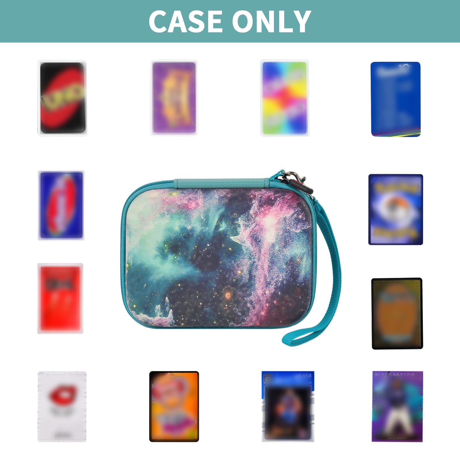 Comecase Galaxy Card Case – EVA Storage Box Holds 400 Cards for UNO, SKYJO, Five Crowns, TCG & More
