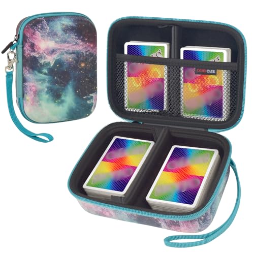 Comecase Galaxy Card Case – EVA Storage Box Holds 400 Cards for UNO, SKYJO, Five Crowns, TCG & More