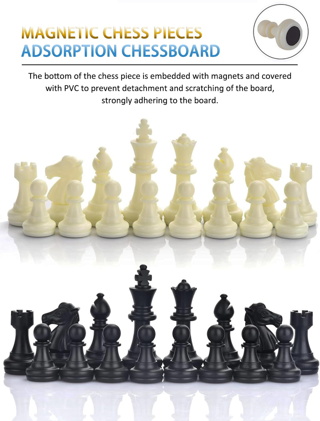 Compact Magnetic Chess Set – 9.5 Inch Folding Board for Travel & Fun