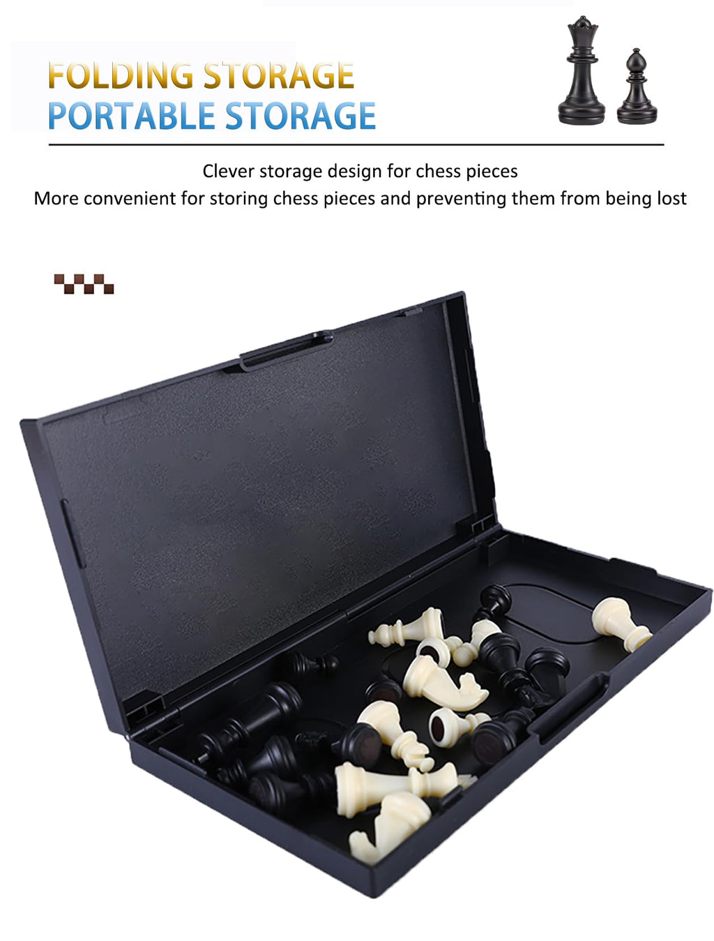 Compact Magnetic Chess Set – 9.5 Inch Folding Board for Travel & Fun