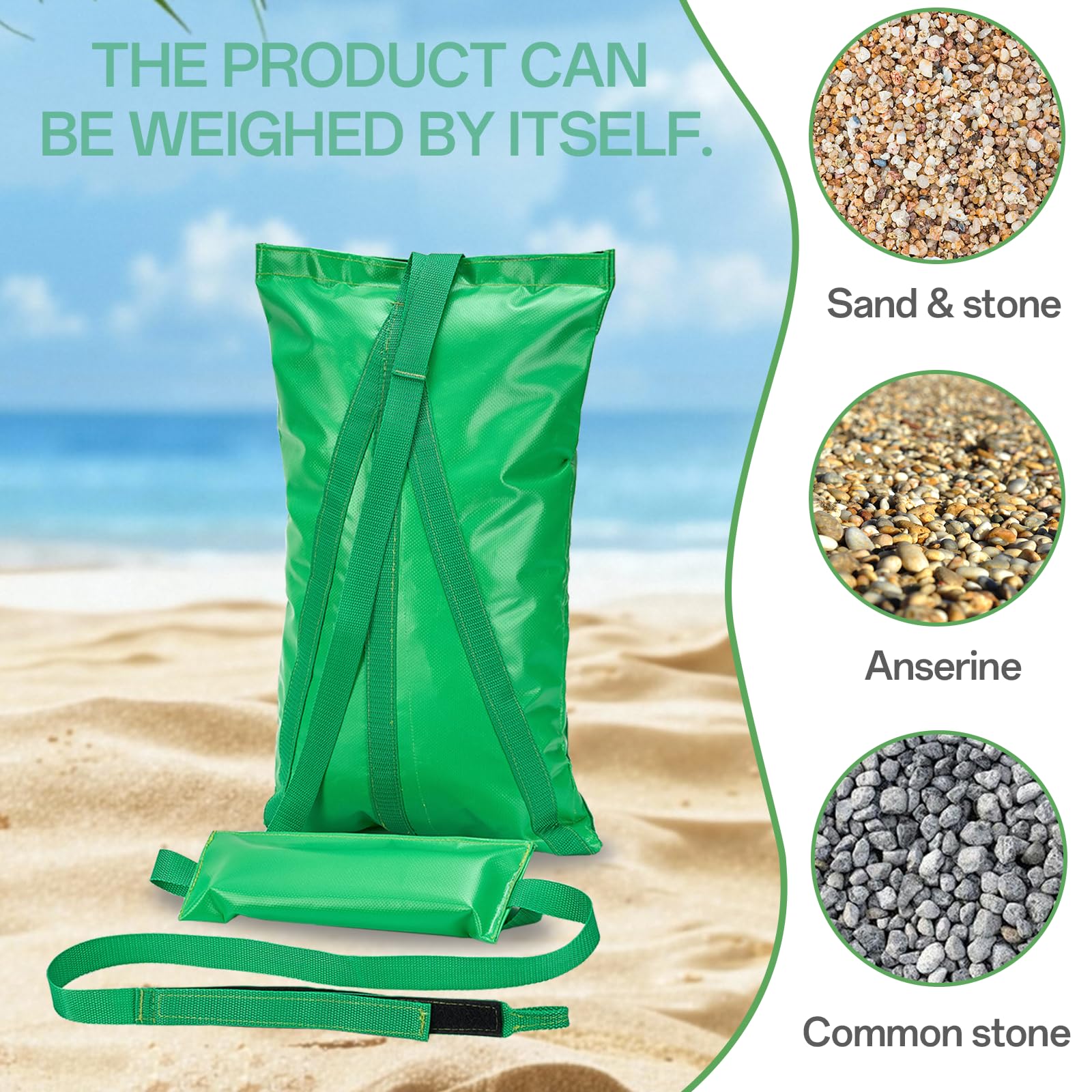 Compact Pool Float Anchor Bag – 2-in-1 Sand Anchor with 9.2ft Rope for Inflatables