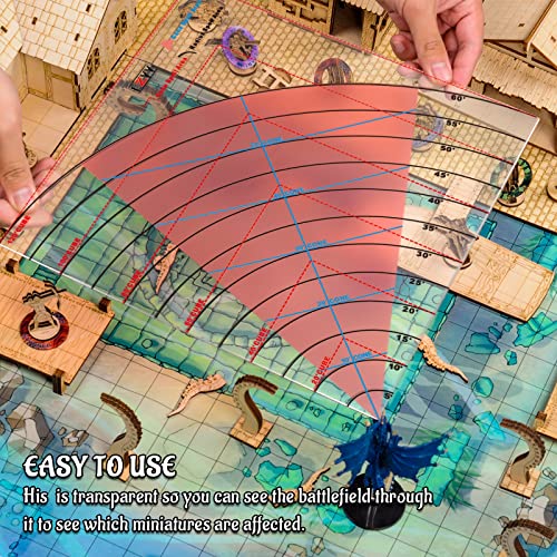 Cone Spell AOE Template - Acrylic Areas of Effect Damage Markers for D&D, TTRPGs - 60ft Range by CZYY