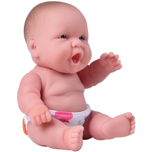Constructive Playthings 10" Huggable Caucasian Baby Doll with Diaper for Imaginative Play