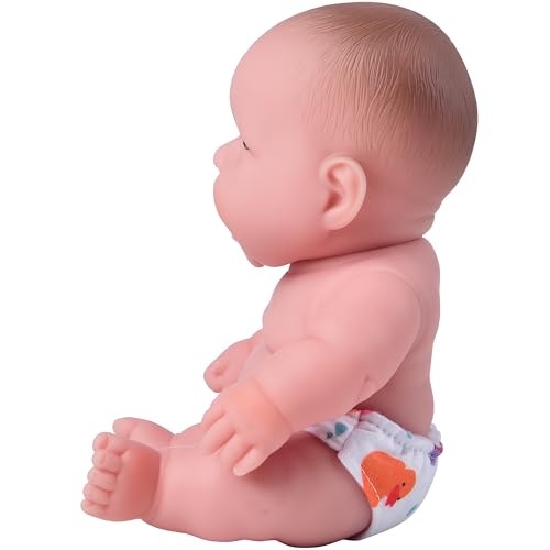 Constructive Playthings 10" Huggable Caucasian Baby Doll with Diaper for Imaginative Play