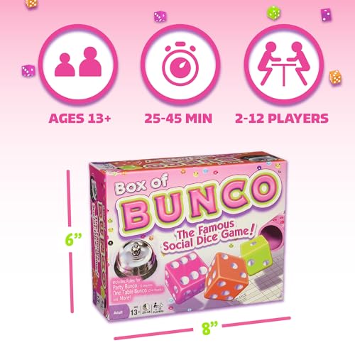Continuum Games Retro Bunco Game Kit Party Box – Complete Set for 2-12 Players, Ages 13+