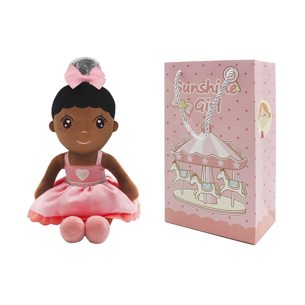 Conzy Stuffed Baby Doll for Girls – 44 cm (16.5 in) Super Soft Plush Toy with Gift Bag, Black Princess