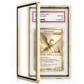 Coolbyl Aluminum Graded Card Slab Protector - Magnetic Closure, UV-Tempered Glass, Gold Finish