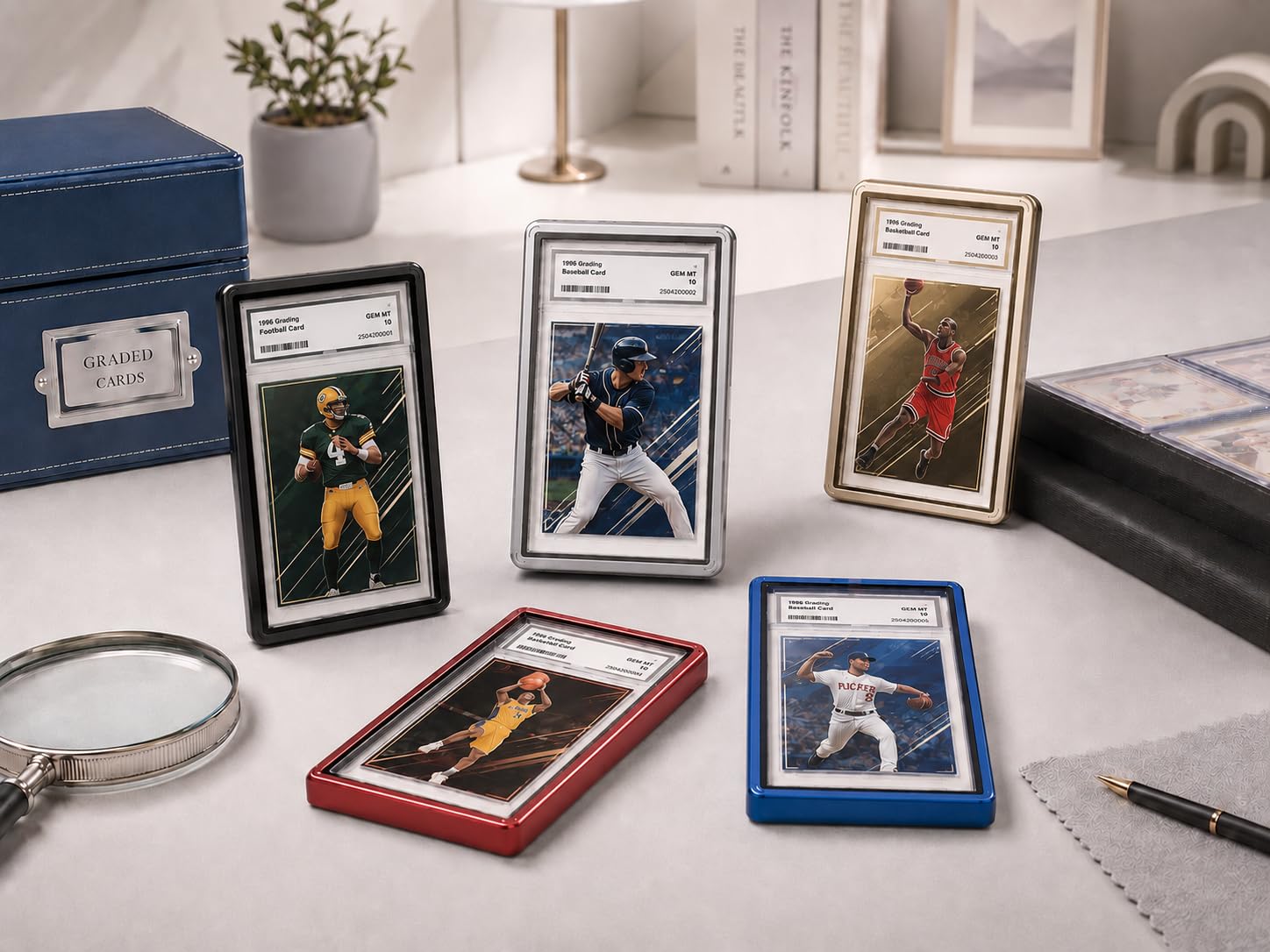 Coolbyl Black Aluminum Slab Guard with UV Glass – Magnetic Closure, Fits PSA Graded Cards