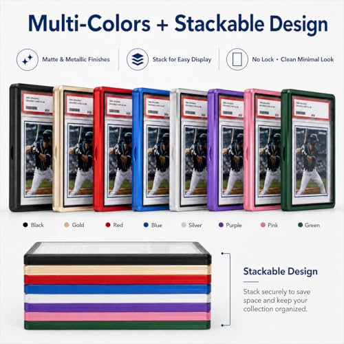 Coolbyl Magnetic Graded Card Slab Protector – Silver Aluminum Case with UV Tempered Glass