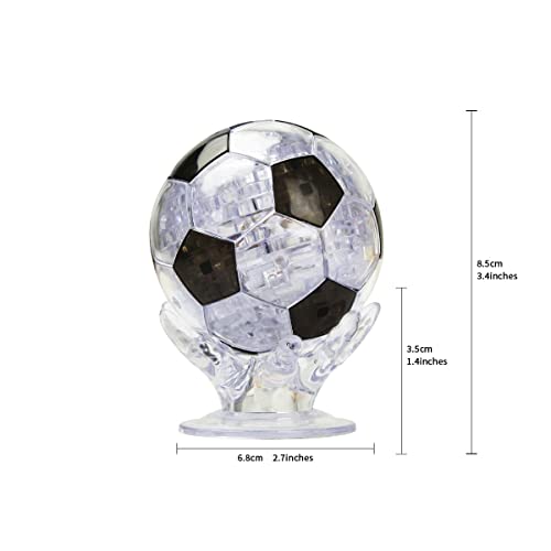 Coolplay 3D Crystal Soccer Ball Puzzle – 76 Pieces, Black & Transparent, Ages 14+
