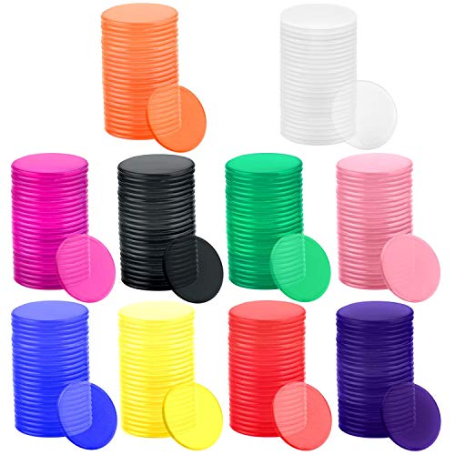 Coopay 200-Piece Plastic Learning Counters Bingo Chips – 10 Colors, 1.2 Inch Discs for Math Practice & Games