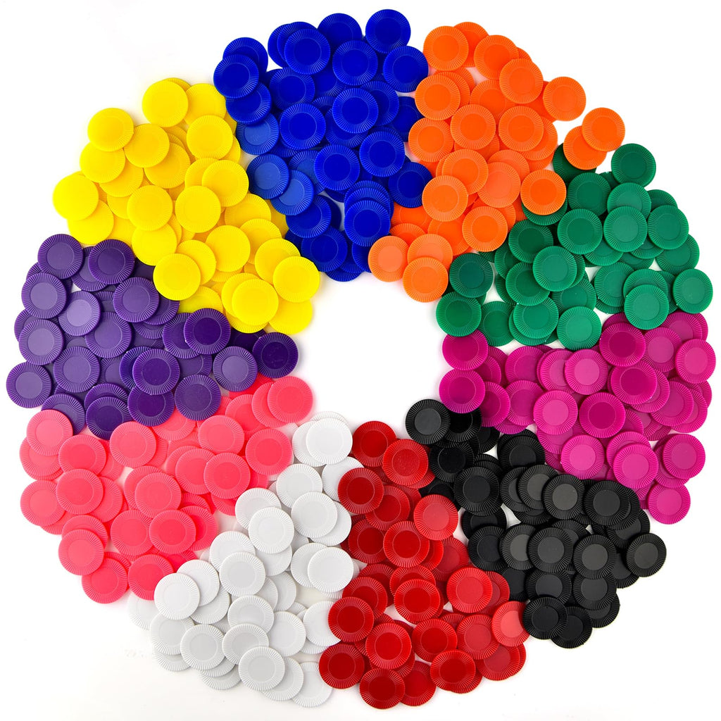 Coopay 250 Plastic Poker Chips 1.5 Inch 10 Colors Bingo Counters Math Learning Tokens