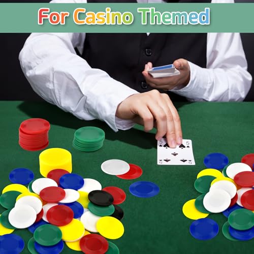 Coopay 250 Plastic Poker Chips 1.5 Inch 10 Colors Bingo Counters Math Learning Tokens