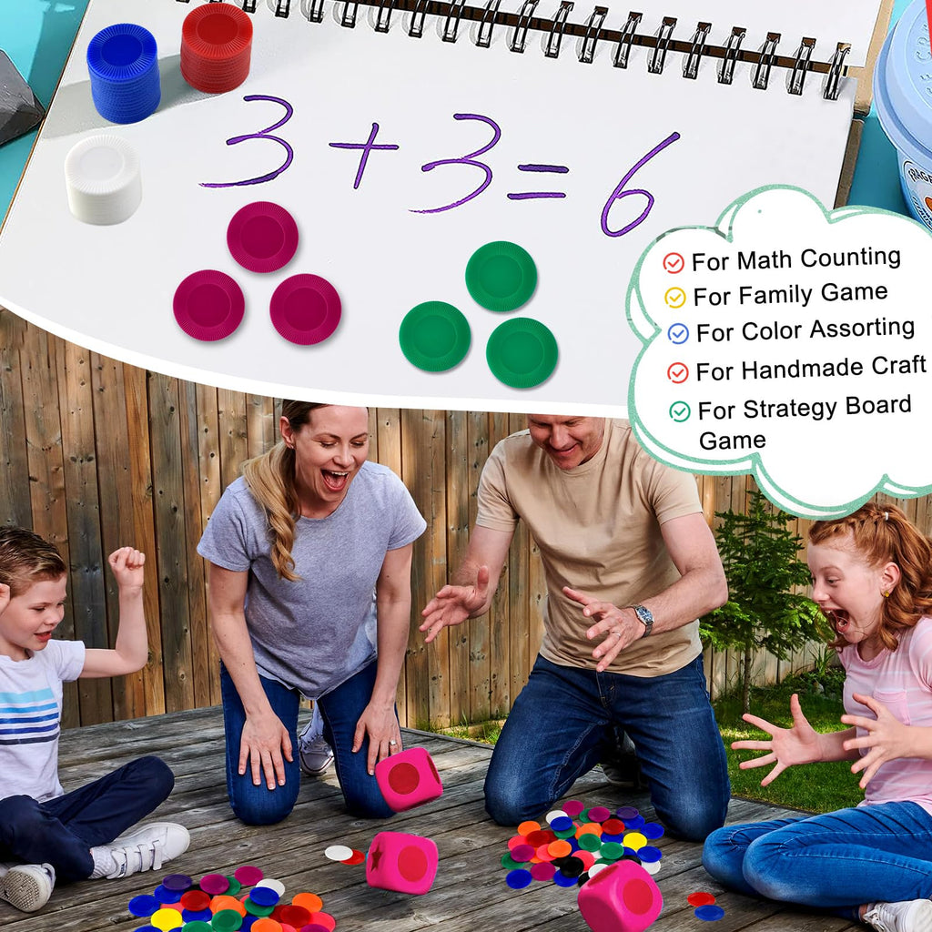 Coopay 250 Plastic Poker Chips 1.5 Inch 10 Colors Bingo Counters Math Learning Tokens