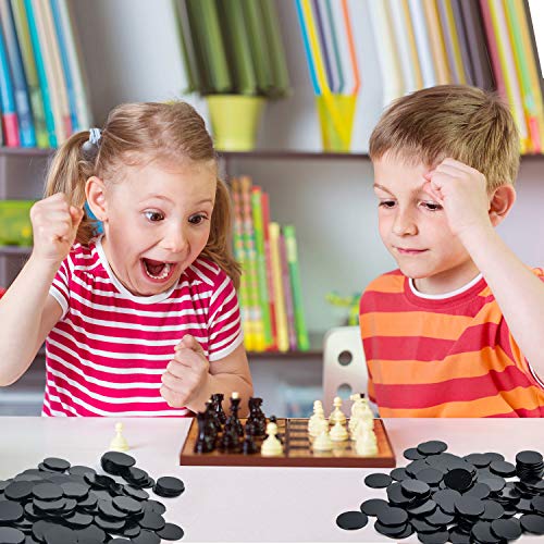 Coopay 300 Black Plastic Counting Chips – Bingo Discs & Math Counters, 1 Inch