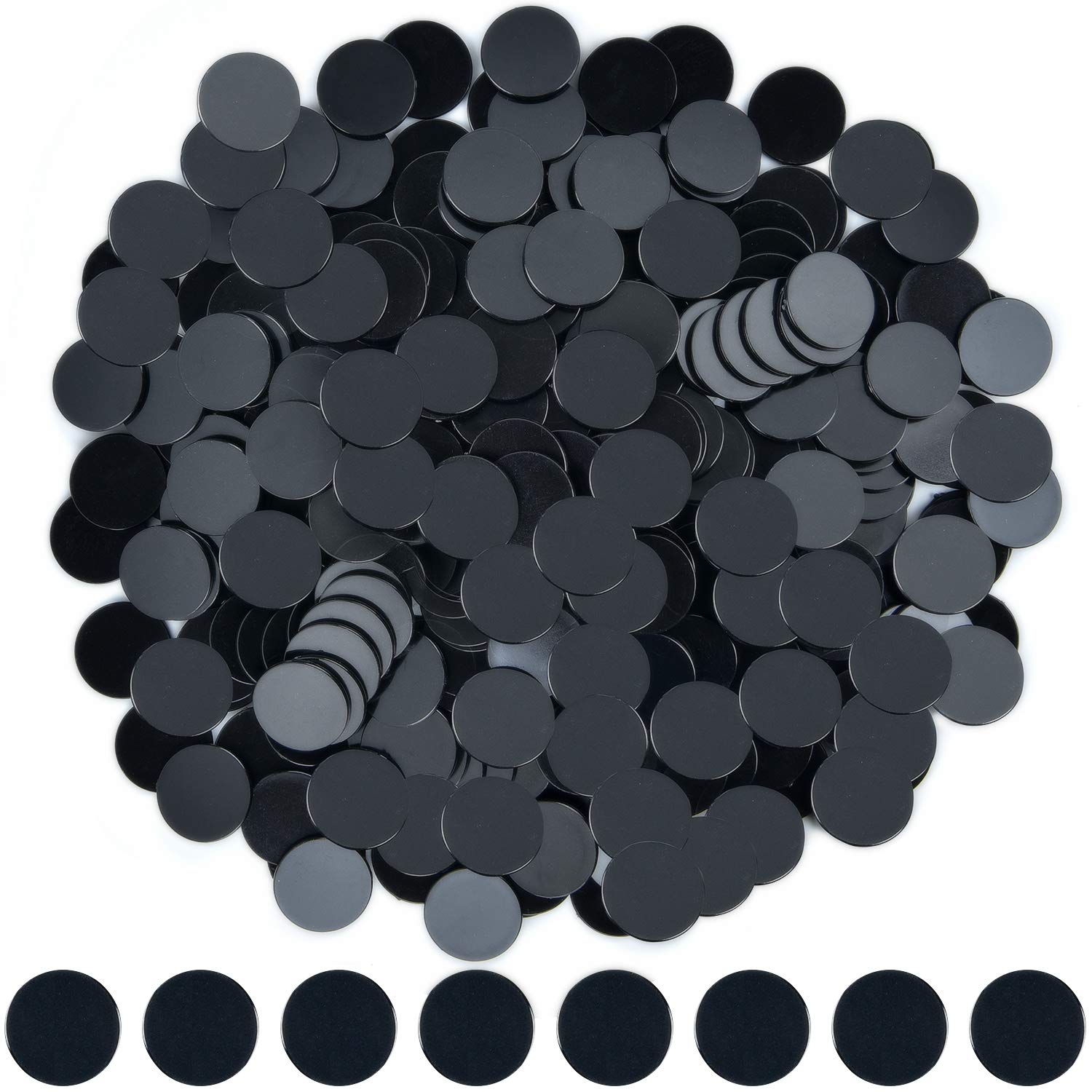 Coopay 300 Black Plastic Counting Chips – Bingo Discs & Math Counters, 1 Inch