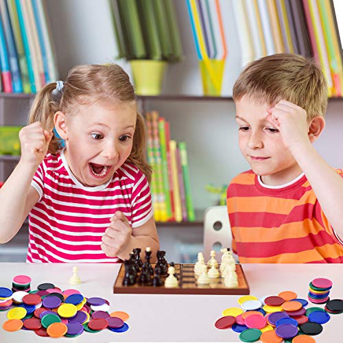 Coopay 300-Piece Bingo Chips Bulk – 1-Inch Plastic Counters in 10 Colors for Math Practice and Games