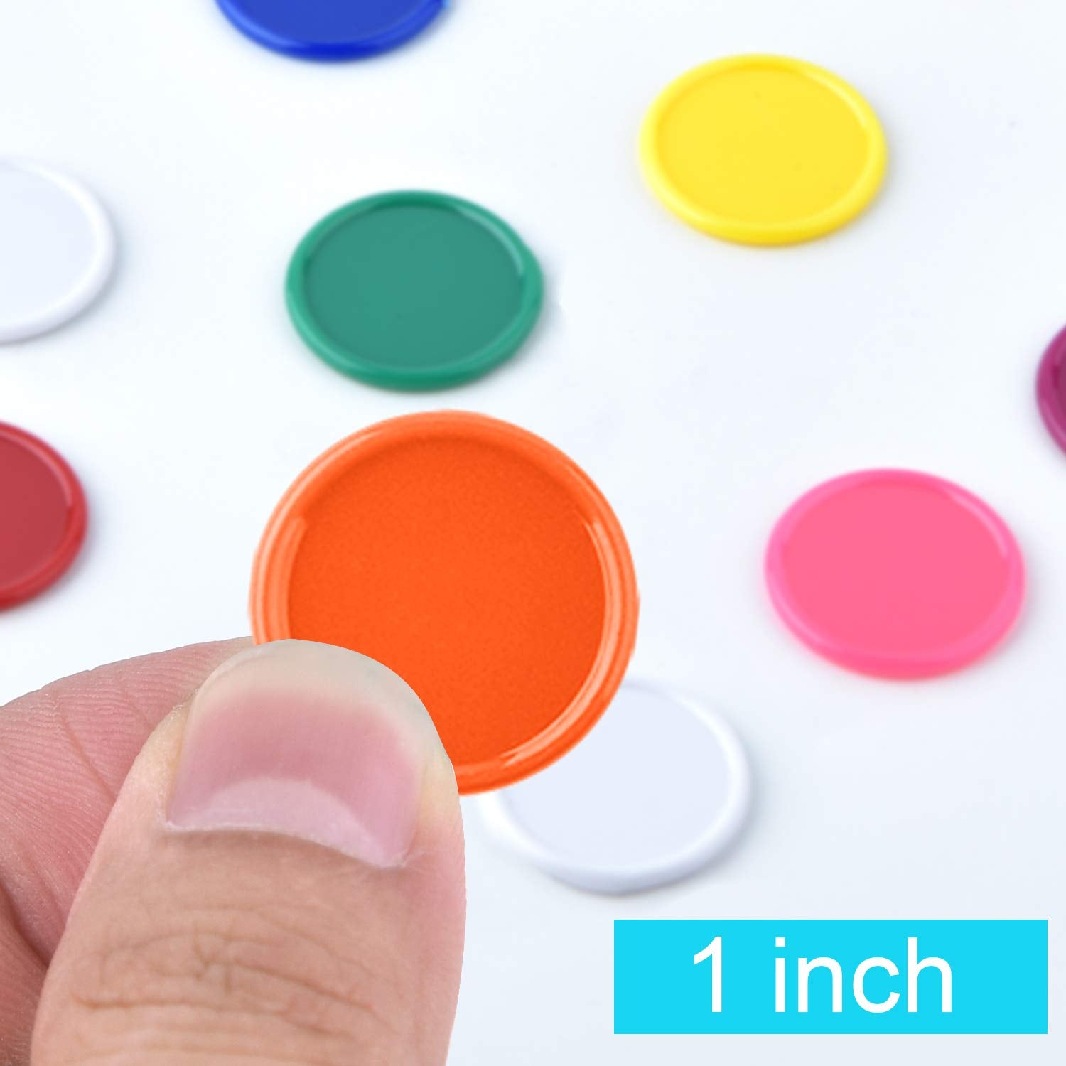 Coopay 300-Piece Bingo Chips Bulk – 1-Inch Plastic Counters in 10 Colors for Math Practice and Games