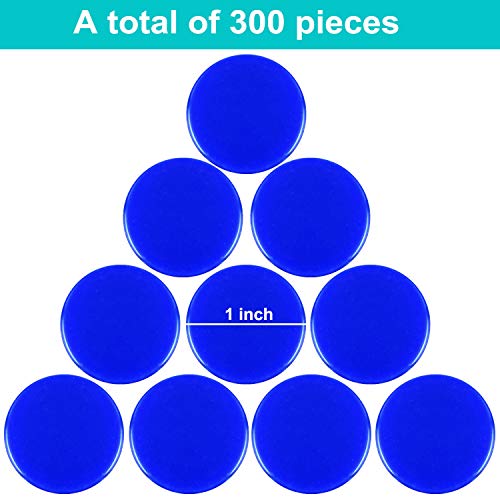 Coopay 300-Piece Blue Plastic Learning Counters – Bingo Chips & Math Discs, 1 Inch