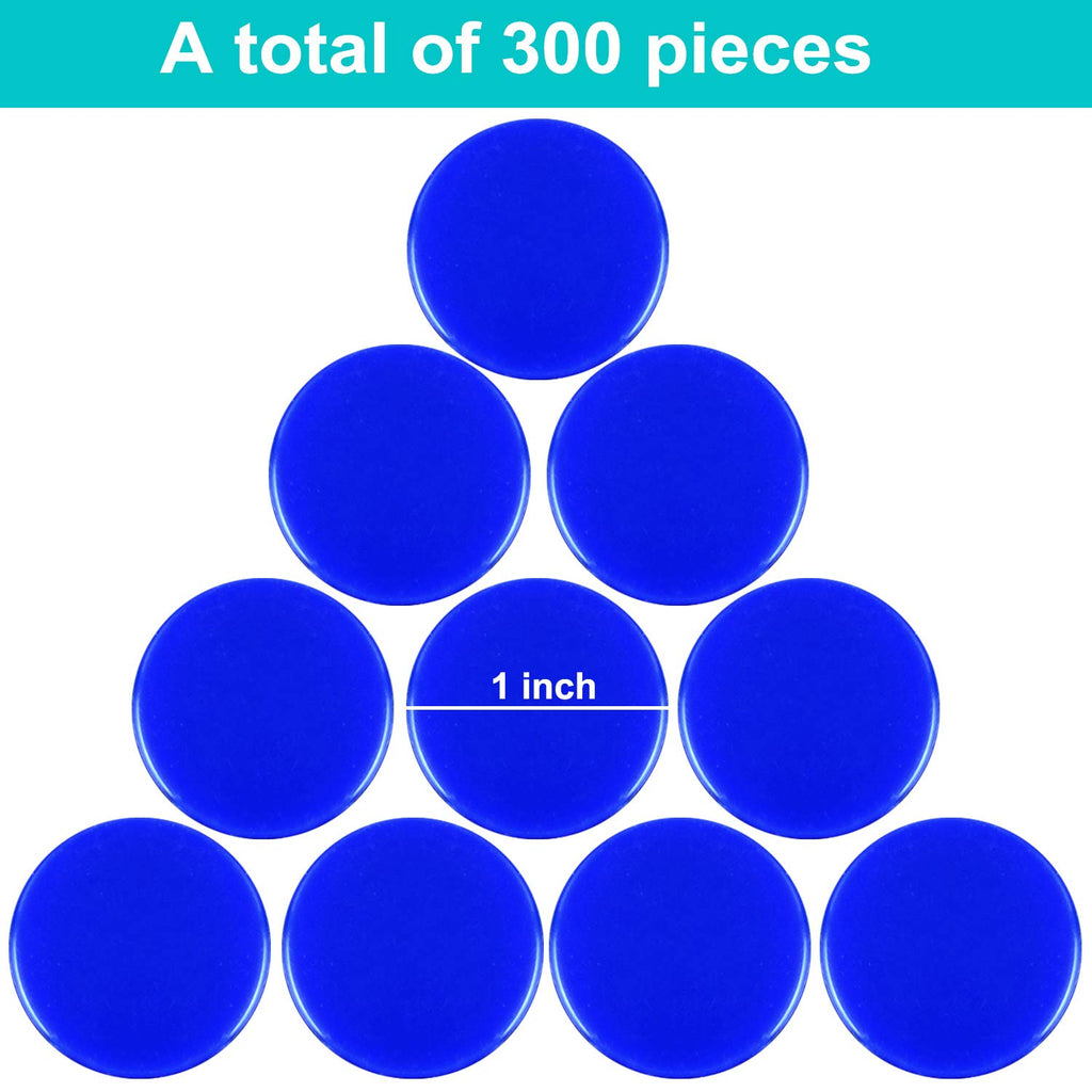 Coopay 300-Piece Blue Plastic Learning Counters – Bingo Chips & Math Discs, 1 Inch