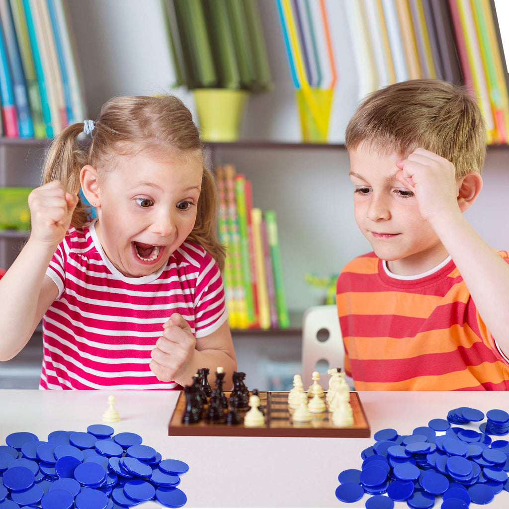 Coopay 300-Piece Blue Plastic Learning Counters – Bingo Chips & Math Discs, 1 Inch