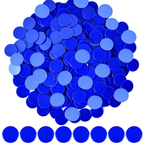 Coopay 300-Piece Blue Plastic Learning Counters – Bingo Chips & Math Discs, 1 Inch