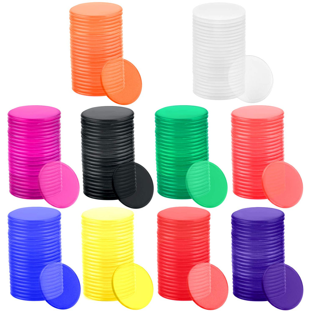 Coopay 300-Piece Plastic Bingo Chips & Counting Discs – 10 Colors, 1 Inch, for Math & Games