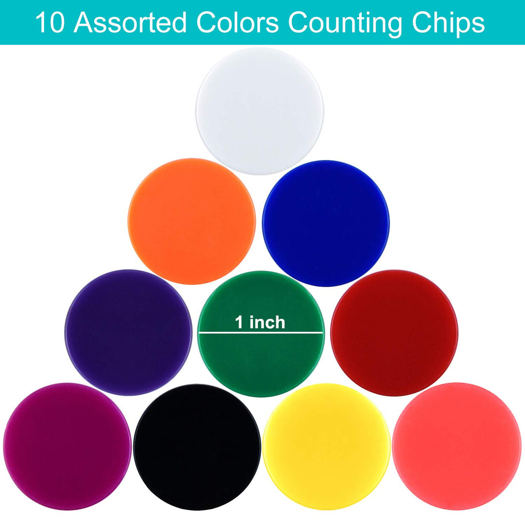 Coopay 300-Piece Plastic Bingo Chips & Counting Discs – 10 Colors, 1 Inch, for Math & Games