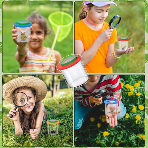 Coopay 4-Piece Magnifying Insect Box Set – Bug Viewer with 3x & 6x Lenses for Kids