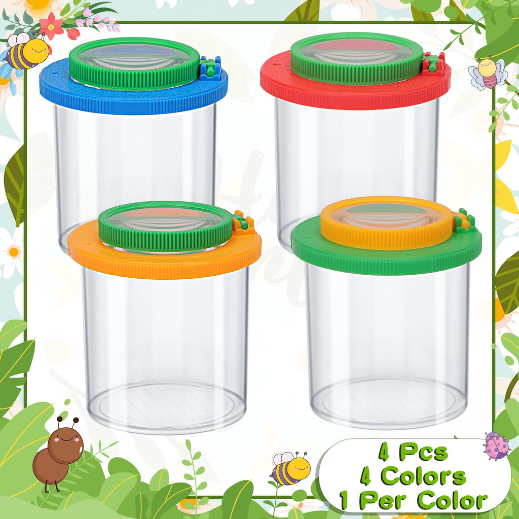 Coopay 4-Piece Magnifying Insect Box Set – Bug Viewer with 3x & 6x Lenses for Kids