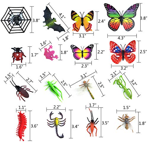 Coopay 51-Piece Plastic Insect Bug Set – Realistic Fake Spiders, Cockroaches, Scorpions & More for Education and Party Favors