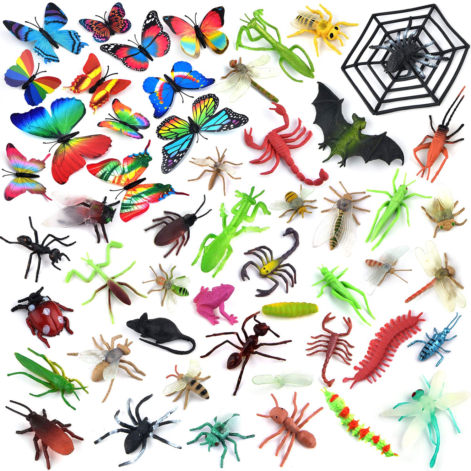 Coopay 51-Piece Plastic Insect Set – Realistic Fake Bugs for Education and Party Favors