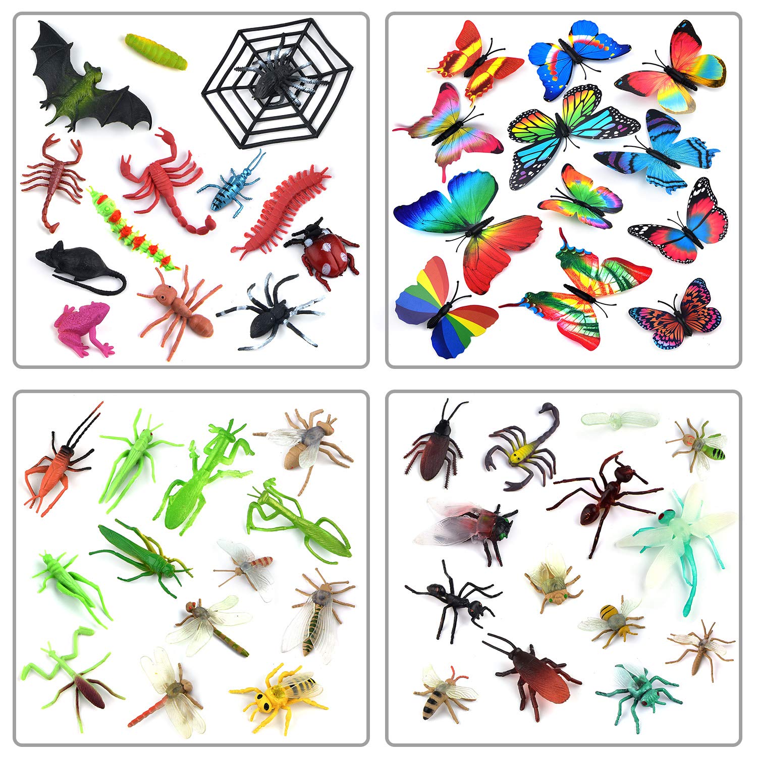 Coopay 51-Piece Plastic Insect Set – Realistic Fake Bugs for Education and Party Favors