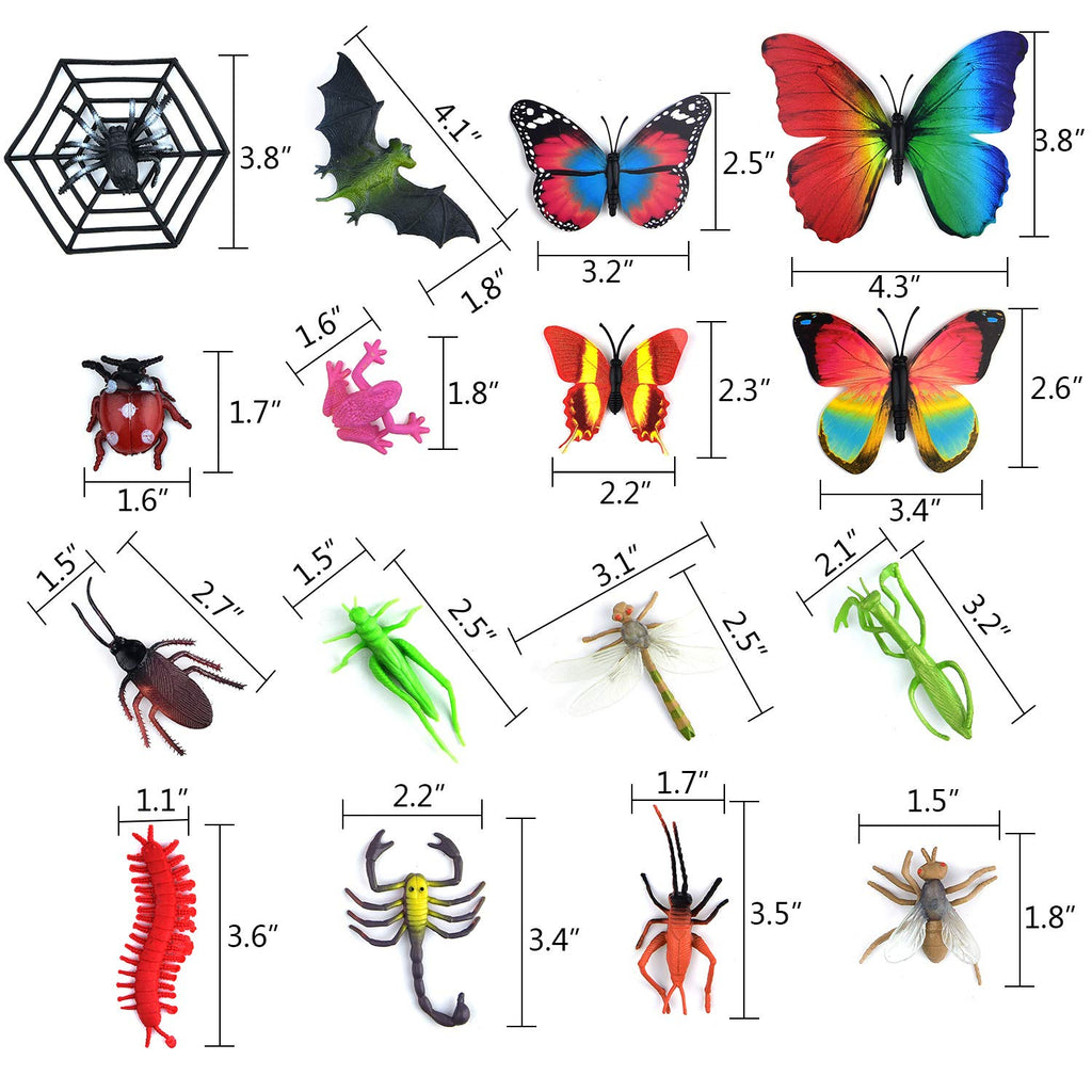 Coopay 51-Piece Plastic Insect Set – Realistic Fake Bugs for Education and Party Favors