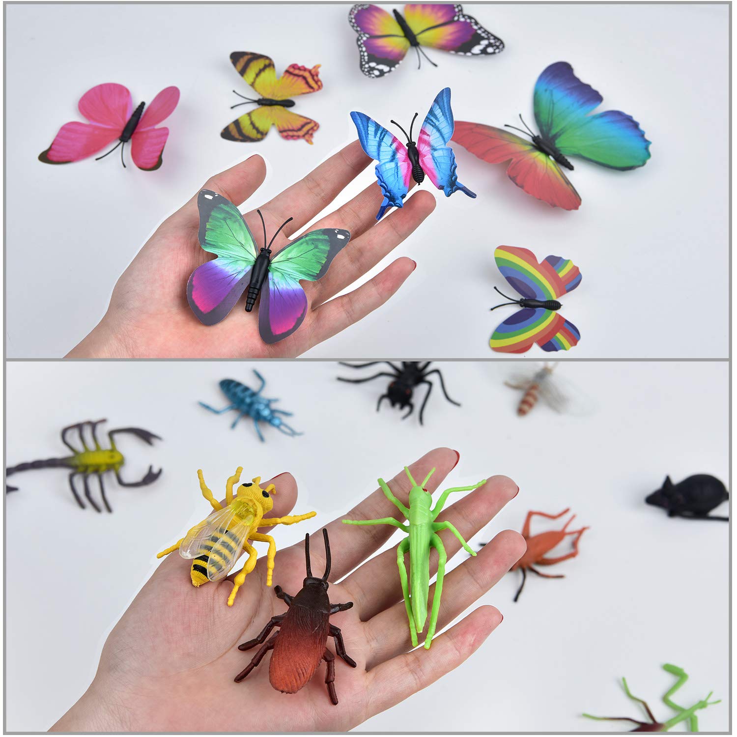 Coopay 51-Piece Plastic Insect Set – Realistic Fake Bugs for Education and Party Favors