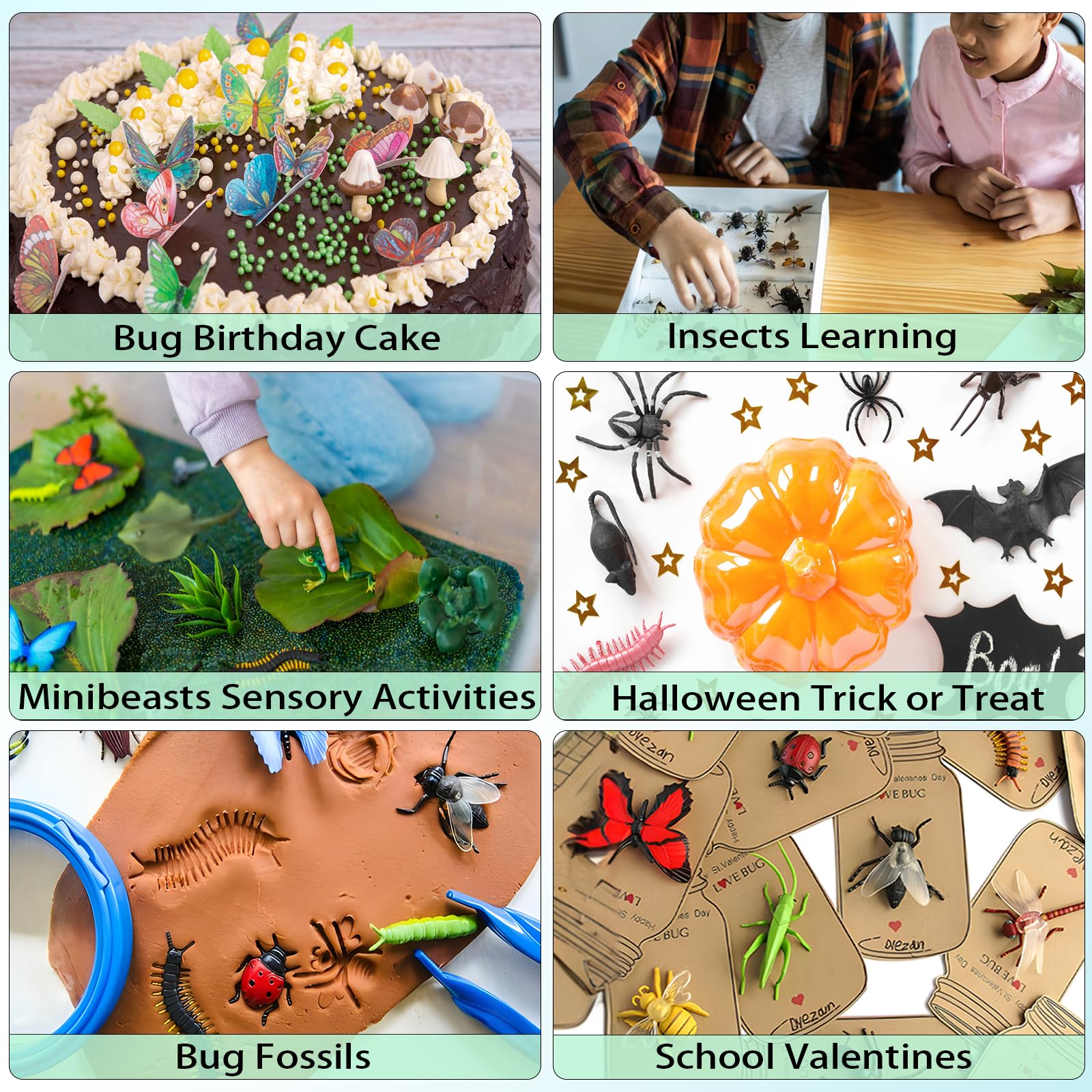 Coopay 51-Piece Plastic Insect Set – Realistic Fake Bugs for Education and Party Favors