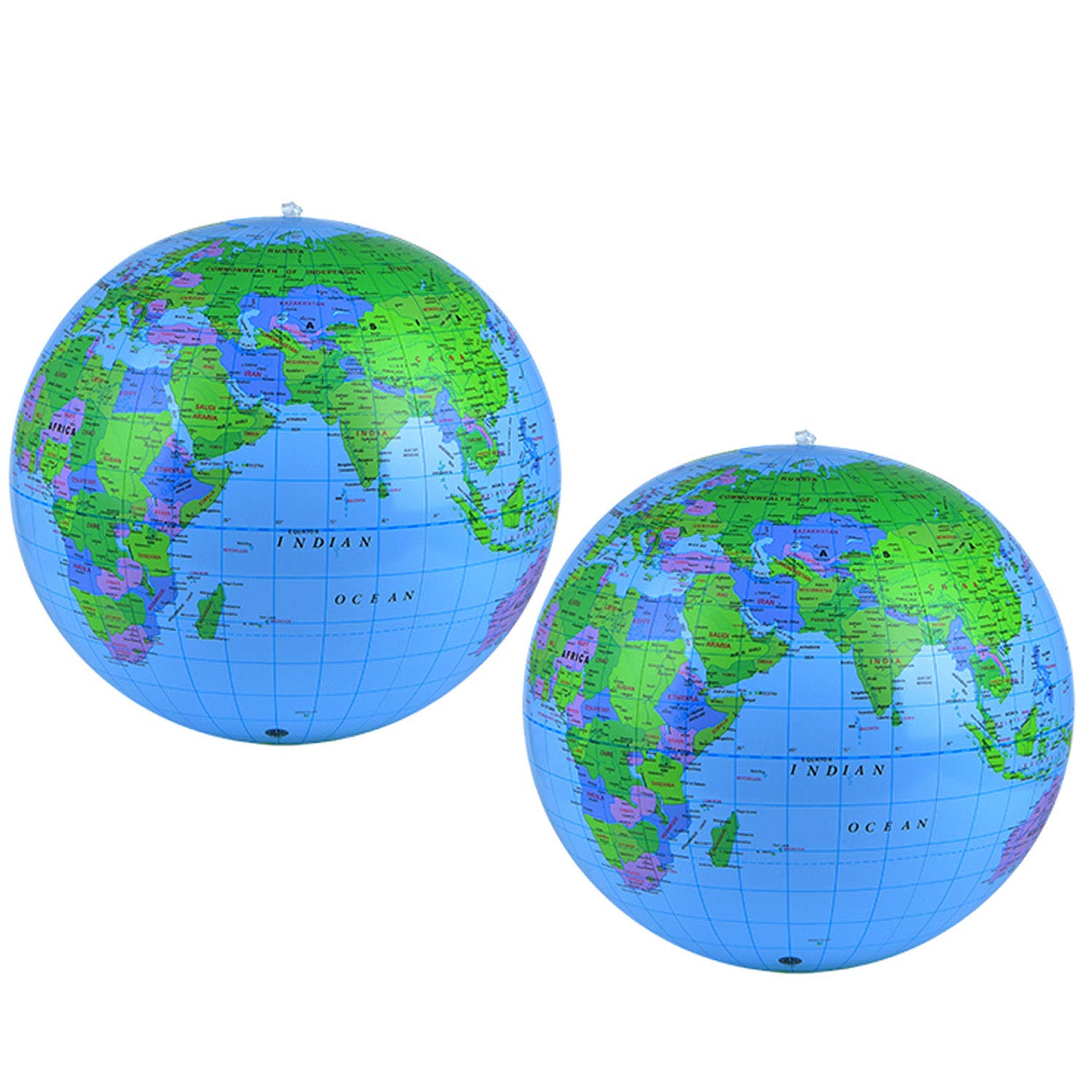 Coopay Inflatable World Globe (2 Pack) – 12-Inch PVC Earth Beach Ball for Teaching & Outdoor Play