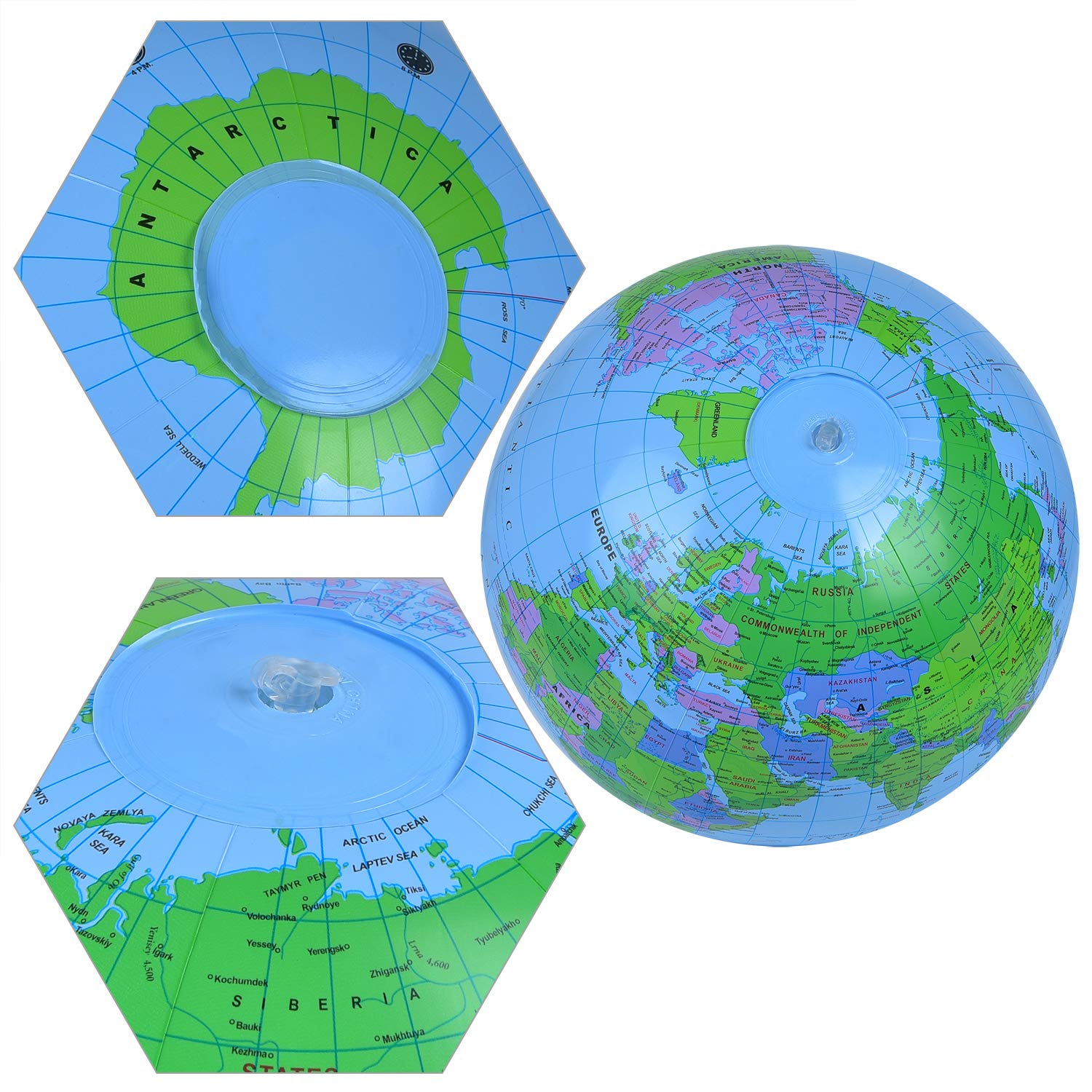 Coopay Inflatable World Globe (2 Pack) – 12-Inch PVC Earth Beach Ball for Teaching & Outdoor Play