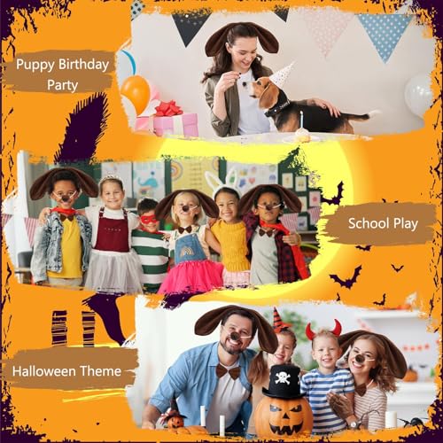 Coopay Puppy Dog Costume Set – 5-Piece Headband, Bow Tie, Tail, Fake Nose, and Paw Gloves