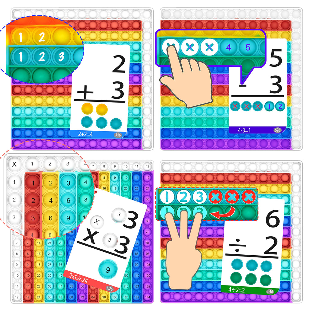 COOVA Multiplication Pop It – 12x12 Times Table Math Game Board for Kids Learning
