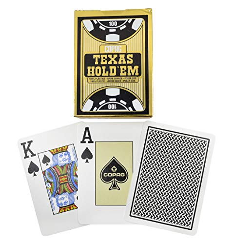 Copag Jumbo Index Poker Playing Cards – Black, Single Deck (PVC, Washable)