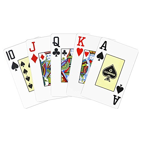 Copag Red Jumbo Index Poker Size Playing Cards – Durable PVC Single Deck for Texas Hold'em