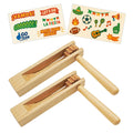 Cotinna Wooden Matracas Mexicanas 2-Pack – Loud Ratchet Noise Makers with Stickers – 5.4 x 5.7 in