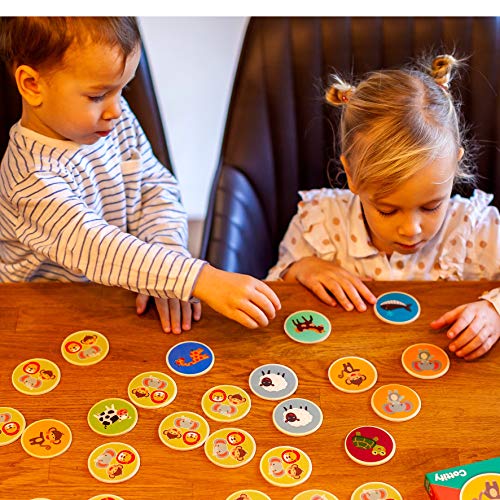Cottify Wooden Memory Matching Game for Toddlers 2-4 Years - 16 Durable Basswood Cards with Carry Bag