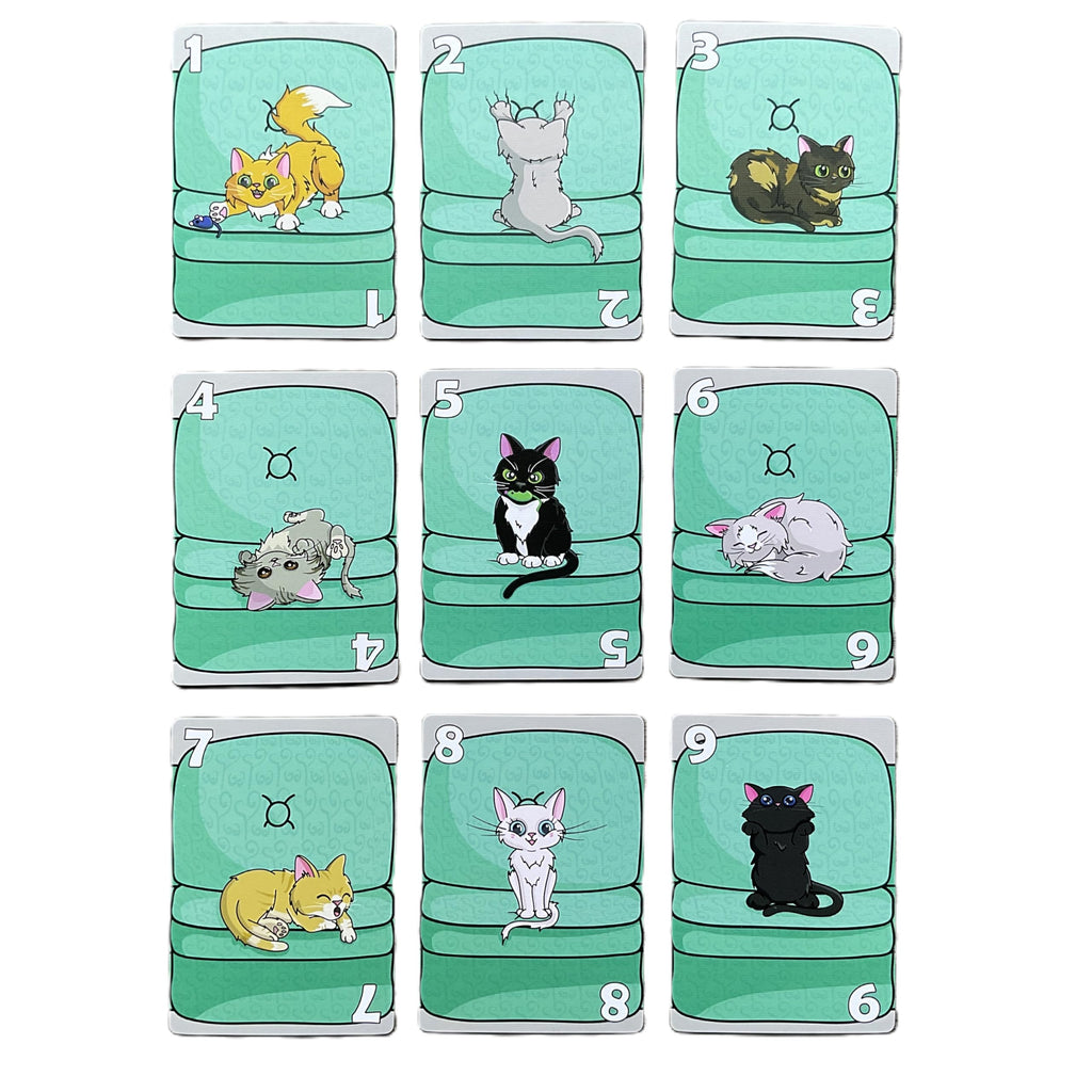 Couch Kittens Card Game – Quick 2-Player Number Game for Cat Lovers
